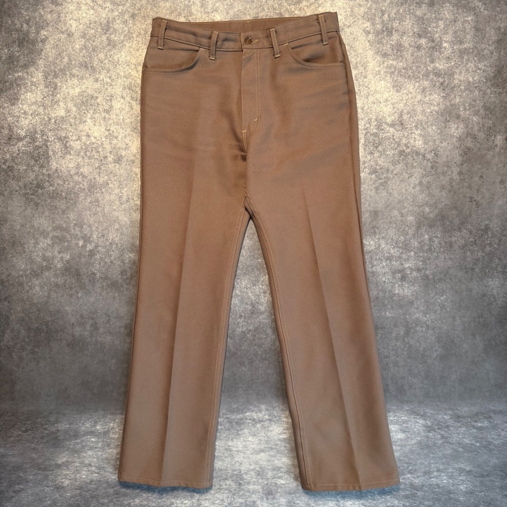 Vintage Levis 517 Texas Twill Brown Pants 36x32 Made in USA Dacron Polyester